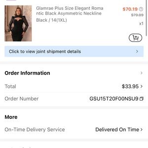 Glamrae Plus Size Black Asymmetric Dress